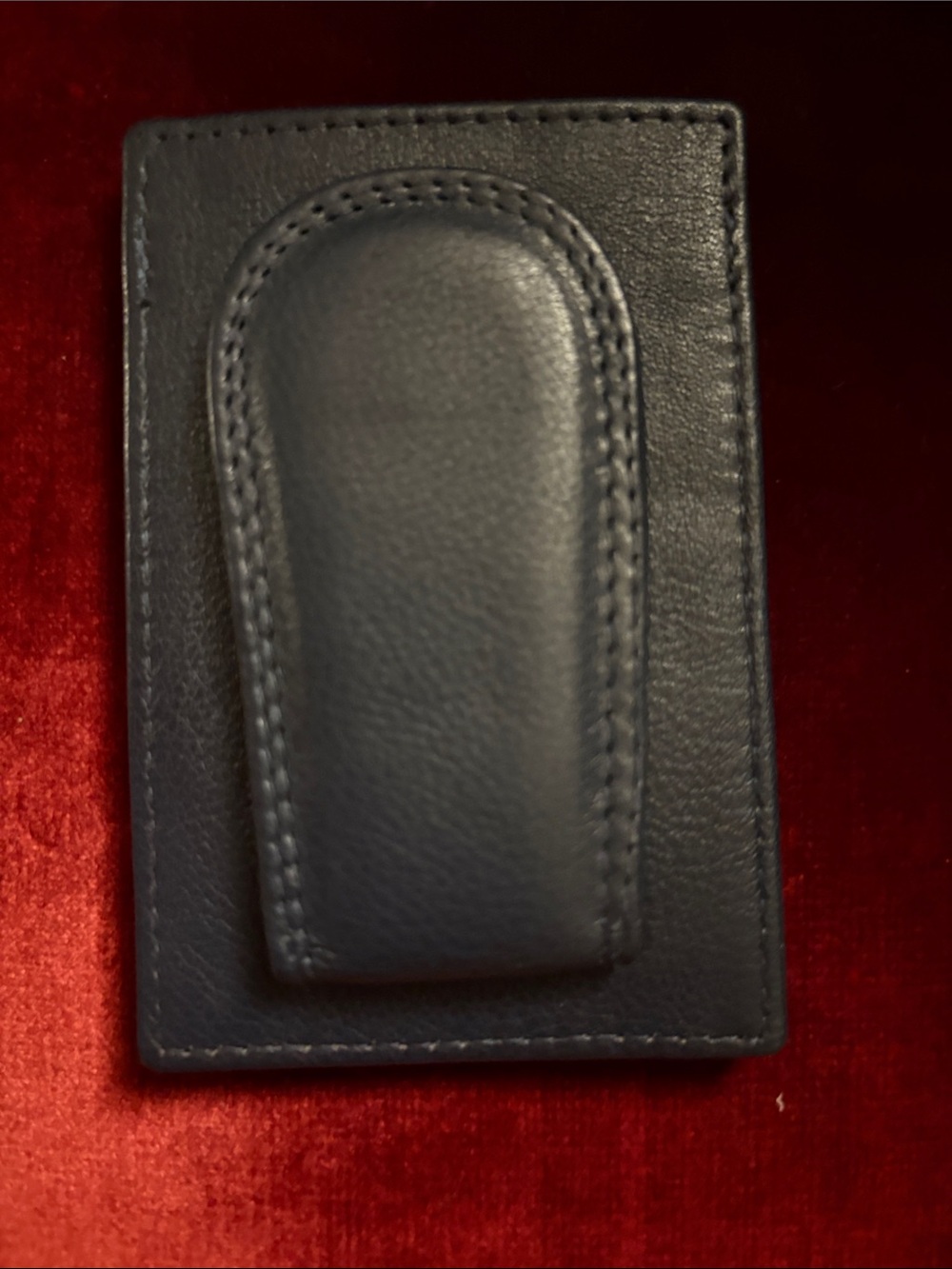 Genuine, handmade, Italian Leather Card Holder with Embossed Fleur-de-Lis